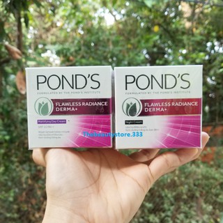 Combo Pond's Kem dưỡng trắng không tì vết kiềm dầu SPF15 ngày 50g + Kem dưỡng trắng không tì vết ban đêm 50g