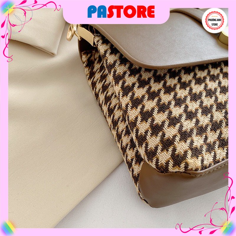 Túi xách nữ đeo chéo, họa tiết caro, chất liệu cao cấp, hot trend 2022 PHUONGANHSTORE.