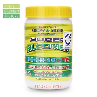 Phân bón kích ra hoa Grow More NPK 10-55-10 (100g) cho hoa kiểng (phong lan, hồng, mai,...), rau màu, cây ăn trái