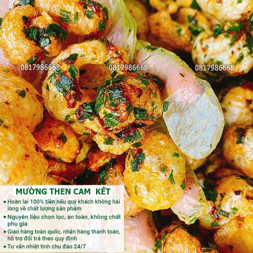 Da Heo Chiên Tỏi Ớt 150g Mường Then, Đồ ăn vặt Bì Heo Chiên Giòn tỏi ớt siêu ngon