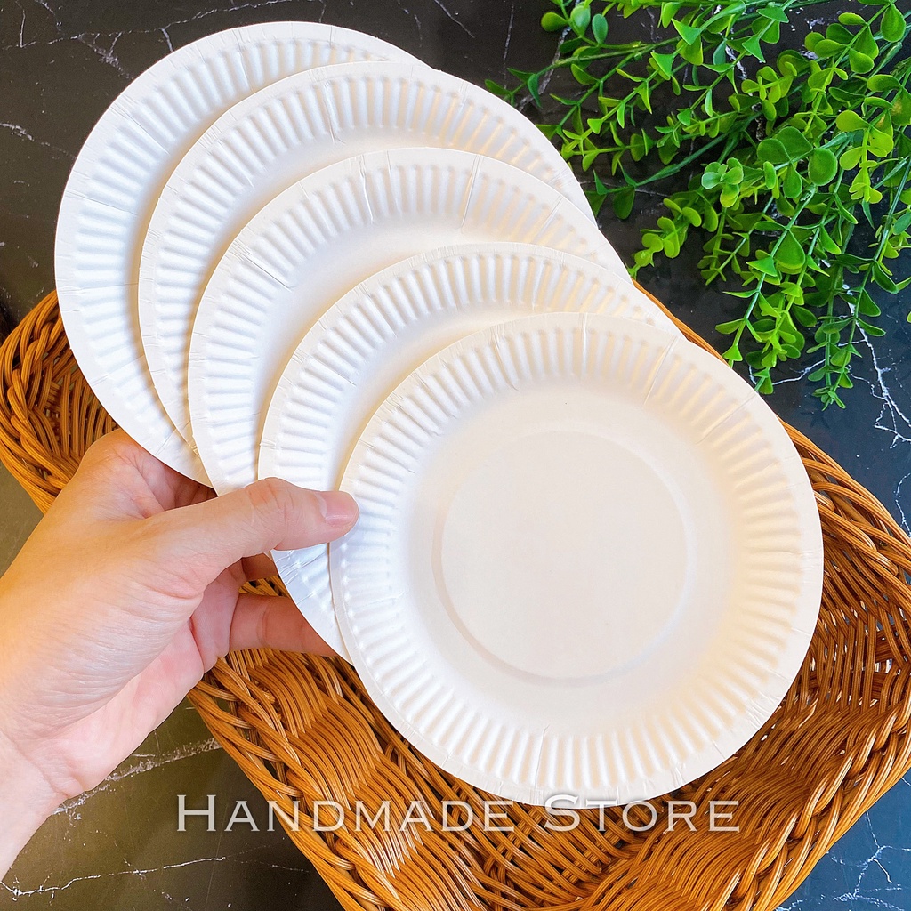 Set 10 đĩa giấy làm thủ công đủ màu