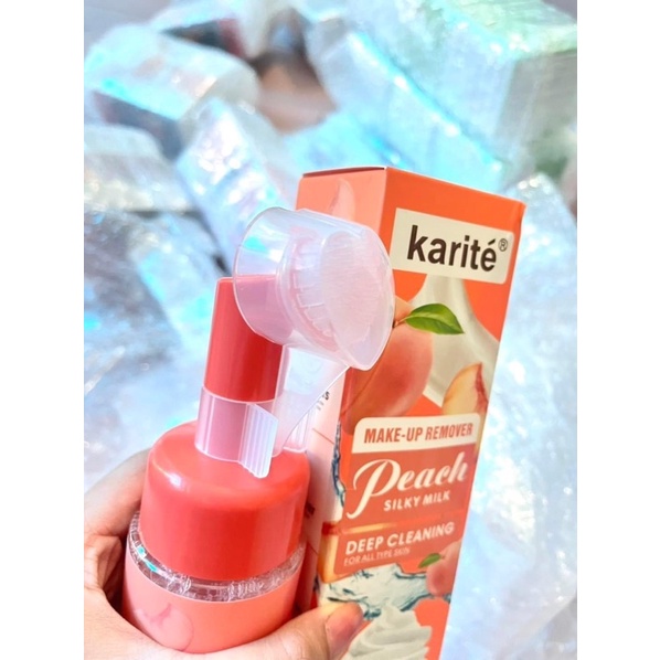 Sữa Rửa Mặt Tạo Bọt Có Đầu Massage Kiss Beauty Peach Silky Milk Deep Cleaning