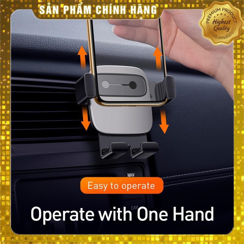 Giá đỡ điện thoại chính hãng Baseus Cube Gravity phiên bản ẹp cửa khe gió trang bị auto Lock / Unlock dùng trên ô tô