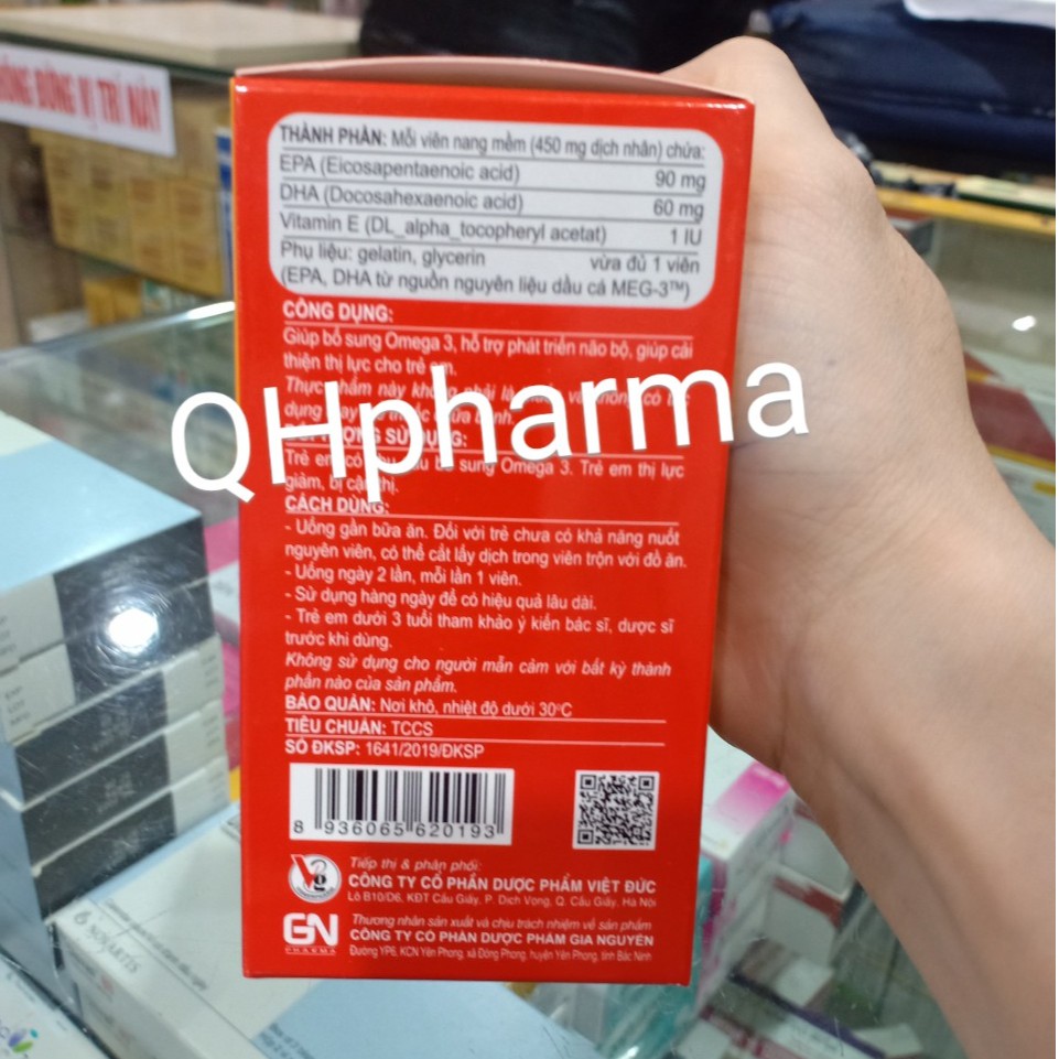 Viên bổ mắt OMEGA 3 KIDS giúp cải thiện thị lực và não bộ