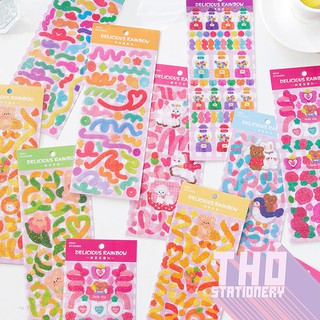 Sticker Toploader Decor Hologram Confetti DELICIOUS RIBBON Hình Dán Trang Trí Sổ Polaroid Bullet Journal BTS BlackPink