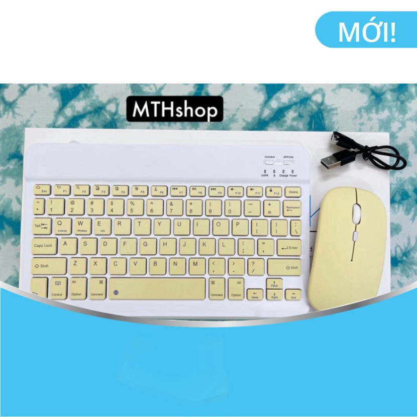 Combo bàn phím và chuột bluetooth không dây 10inch nhiều màu sắc dành cho điện thoại ipad máy tính bảng laptop tivi