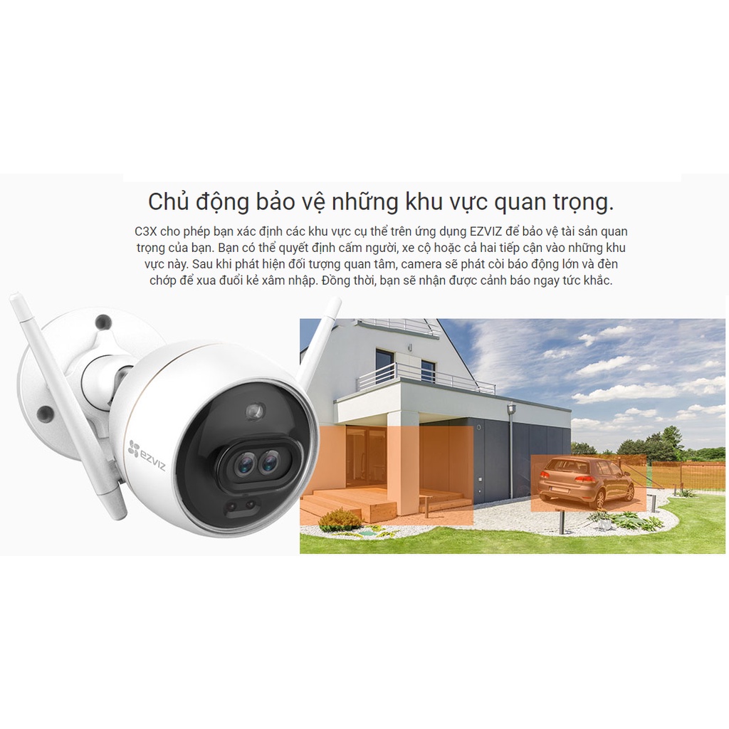 Camera Ezviz C3X 1080P- Camera Wifi ngoài trời thông minh- tích hợp công nghệ AI -  BẢO HÀNH CHÍNH HÃNG 24 THÁNG