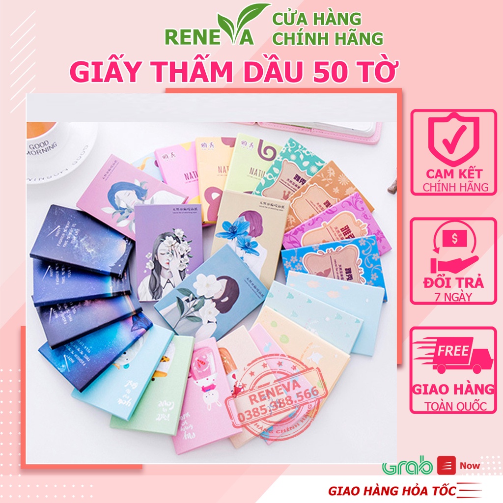 Giấy Thấm Dầu 50 Tờ SIÊU RẺGiấy Thấm Dầu Tốt Loại 1 Phù Hợp Mọi Loại Da Hàng Nội Địa Trung RENEVA