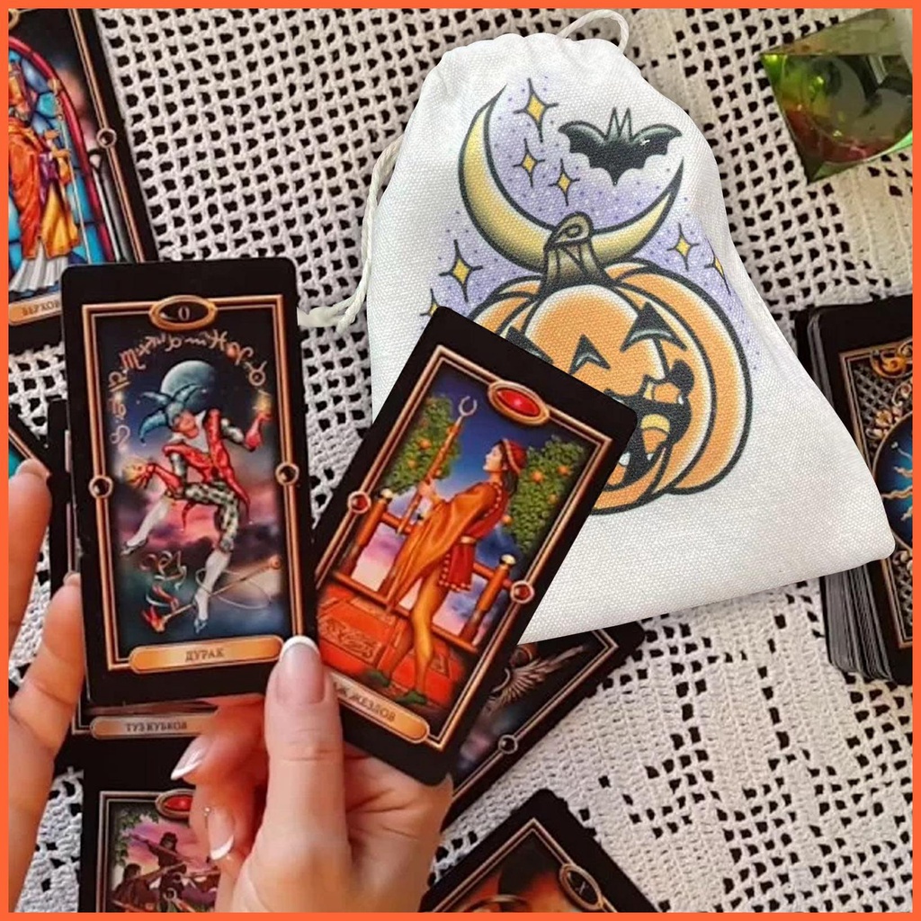 Túi Dây Rút Đựng Bài Tarot / Bài Tarot Hình Bí Ngô / Mặt Trăng