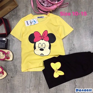 [15-33kg] [SALE] Set bộ quần lửng Mickey Minnie bé gái