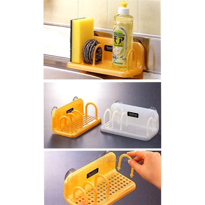 [Hỏa Tốc HN] Giá đựng vật dụng vệ sinh nhà bếp màu trắng INOMATA Nội địa Nhật Bản
