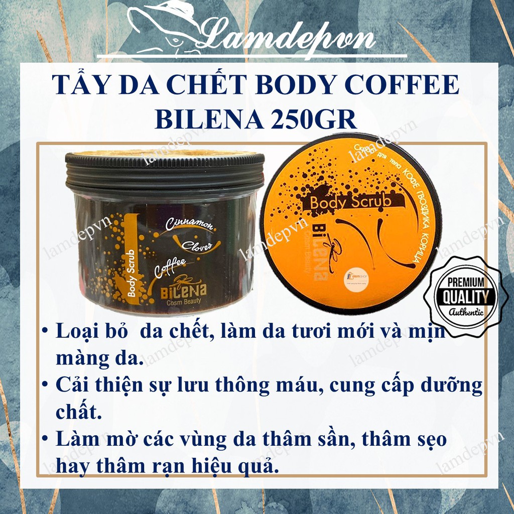 TẨY DA CHẾT BODY Quế Hồi Cà Phê Bilena Body Scrub 250ml