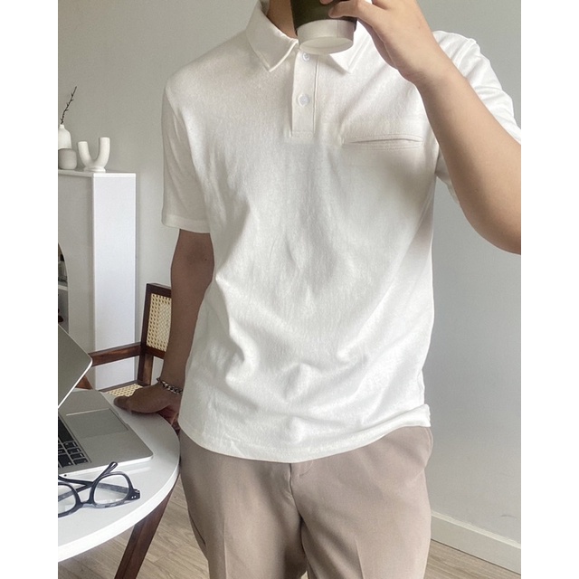 SANTÉ STUDIO - Áo cotton polo trơn nam BY SANTÉ - chất liệu cotton thoáng mát, thấm hút mồ hôi