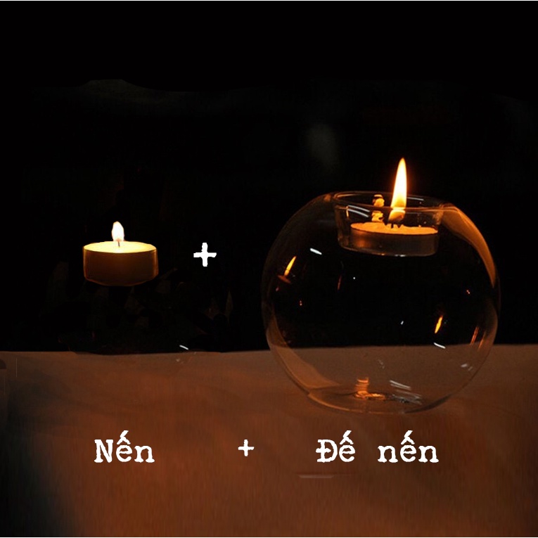 Nến cầu nguyện và đế nến hình cầu