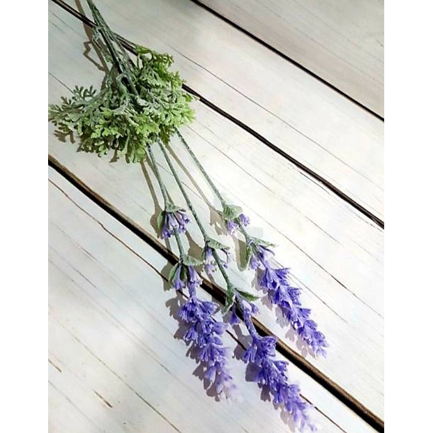 Hoa giả decor hoa giả trang trí violet phủ tuyết sang trọng bền đẹp lavender oải hương