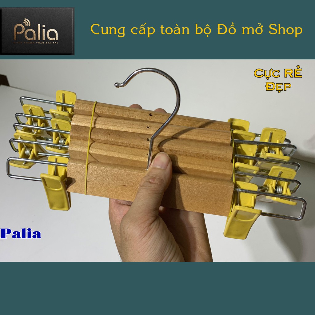 Móc Treo Quần Áo Dạng Kẹp; Kẹp quần chân váy làm bằng gỗ giá siêu rẻ - Hàng Việt Nam; Chuyên dùng cho các shop