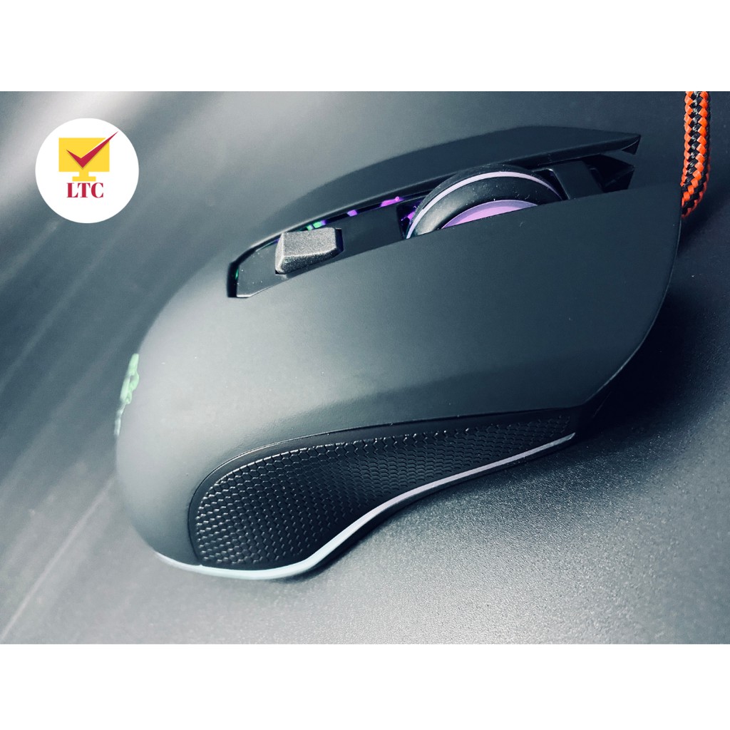 Chuột gaming V1 LED 7 màu tương thích máy tính laptop pc, mouse chơi game siêu đẹp kết nối cổng usb, có cục chống nhiễu