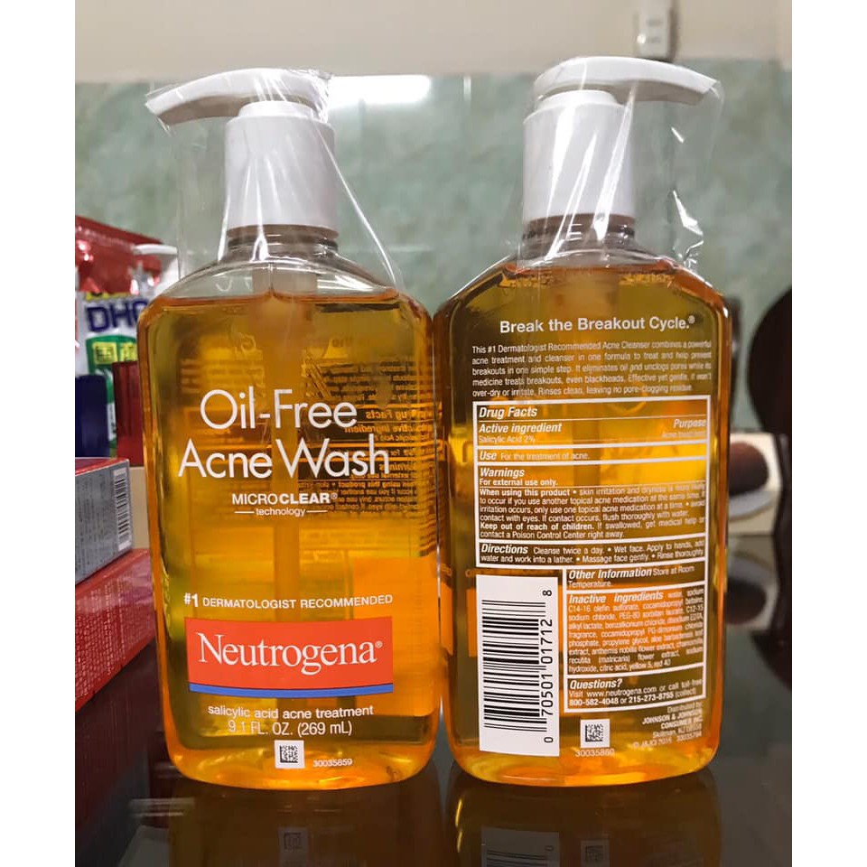 Sữa rửa mặt mụn Neutrogena Oil-free Acne Wash 269ml