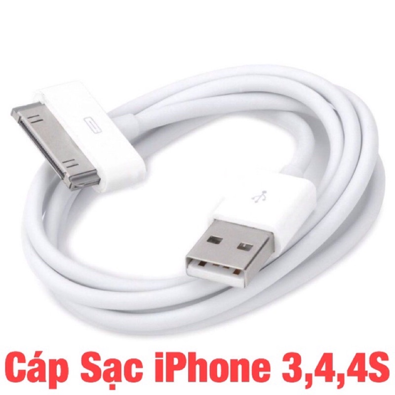 Dây cáp xạc IP4,4S,tablet táo đời cũ loại tốt,2 đầu đúc chắc chắn