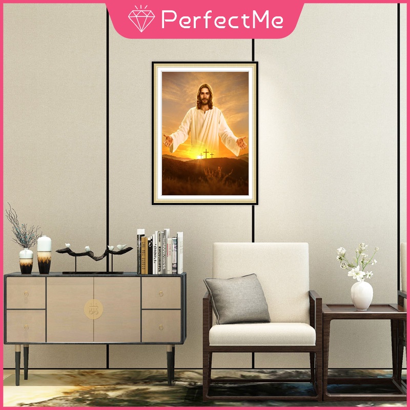 Bộ tranh đính đá tự làm hình chúa jesus 30x40cm