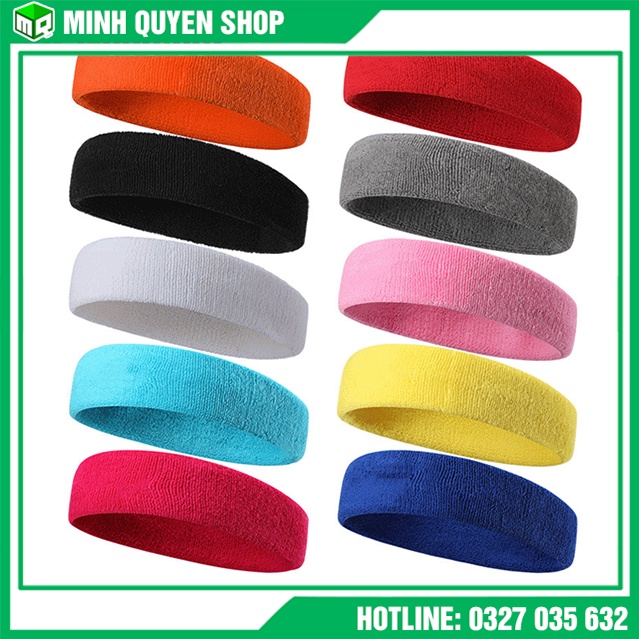 Băng Đô Cài Đầu Headband Thể Thao Vải Cotton Đeo Trán Thấm Mồ Hôi Chống Trượt Co Giãn Cho Nam/ Nữ