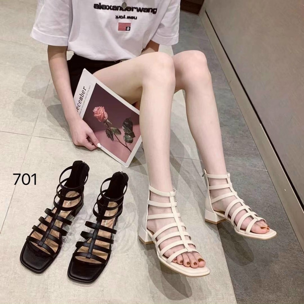 Sandal Nữ Dây Mảnh Cao Cổ - Giày Sandal Nữ Cao Cổ Chiến Binh QC Cao Gót Cực Xinh Cho Các Chị Em Dạo Phố, Đi Làm Điều Đẹp