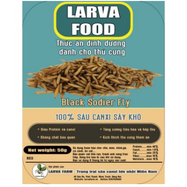 SÂU CANXI SẤY KHÔ CHO CÁ CHIM VÀ BÒ SÁT 50G LARVA FOOD