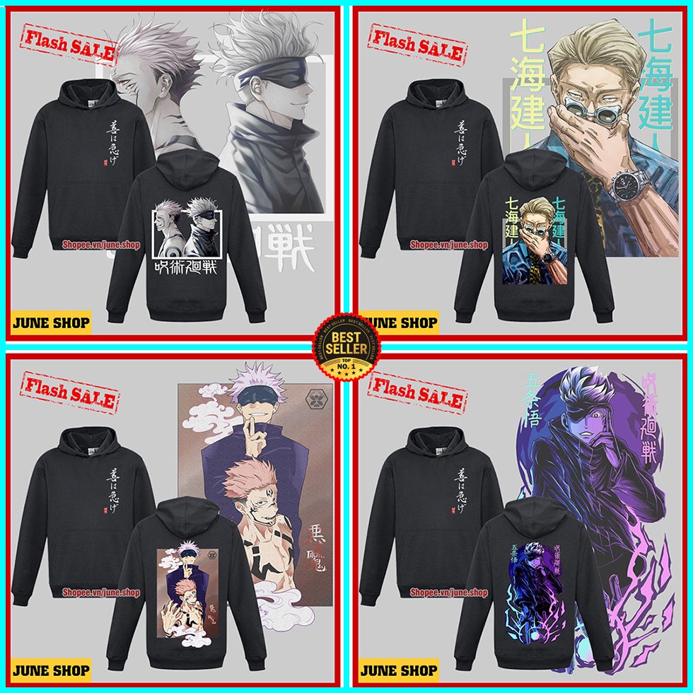 Áo khoác Jujutsu Kaisen, Áo Hoodie Anime in hình Gojo Satoru độc đẹp, giá rẻ