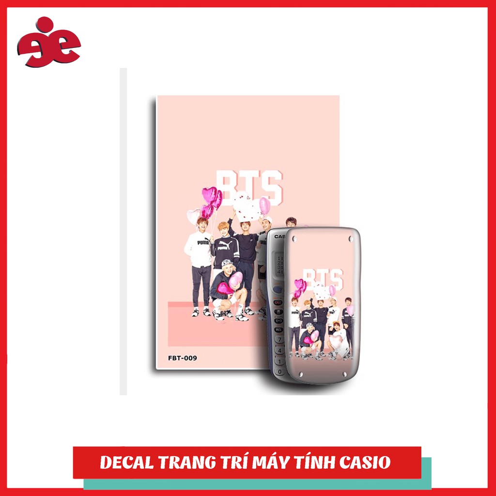 Decal trang trí máy tính Casio/Decal trang trí máy tính Vinacal Fan BTS 009