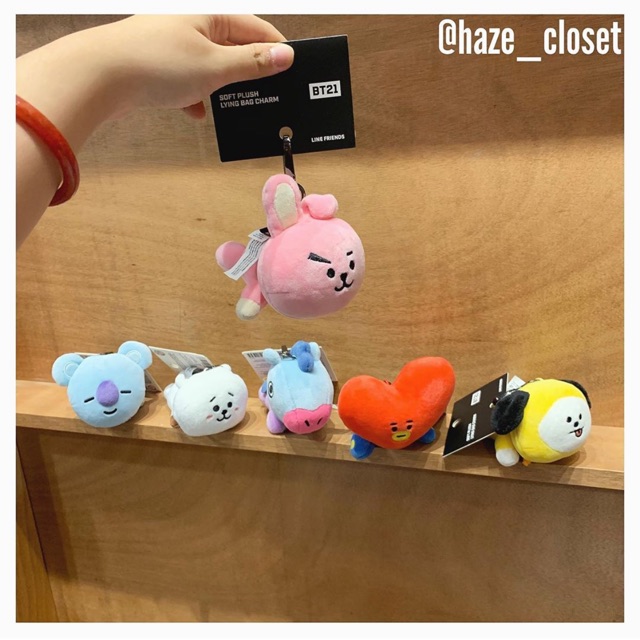 Gấu bông móc khoá | Lying bag charm BT21 Official