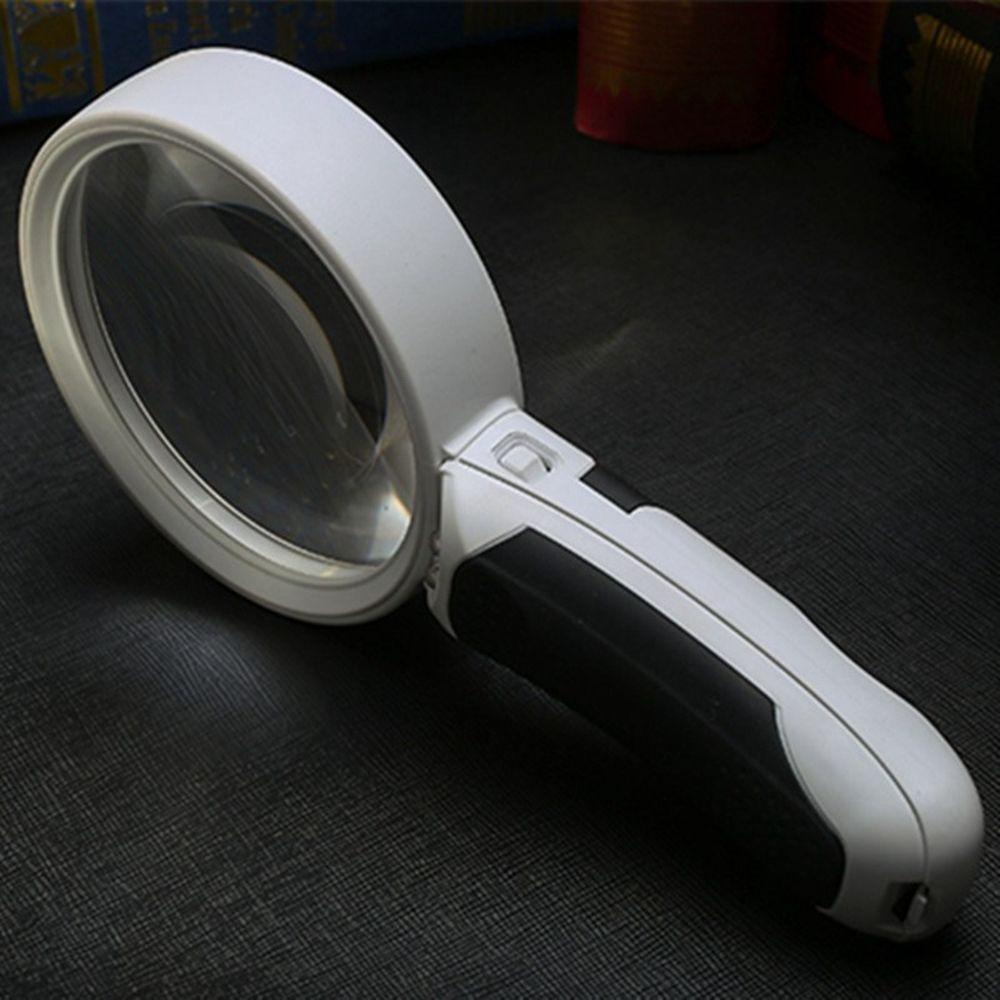 Kính Lúp 80mm Phóng Đại 20 Lần Có Đèn LED Hỗ Trợ Đọc Sách Tiện Dụng