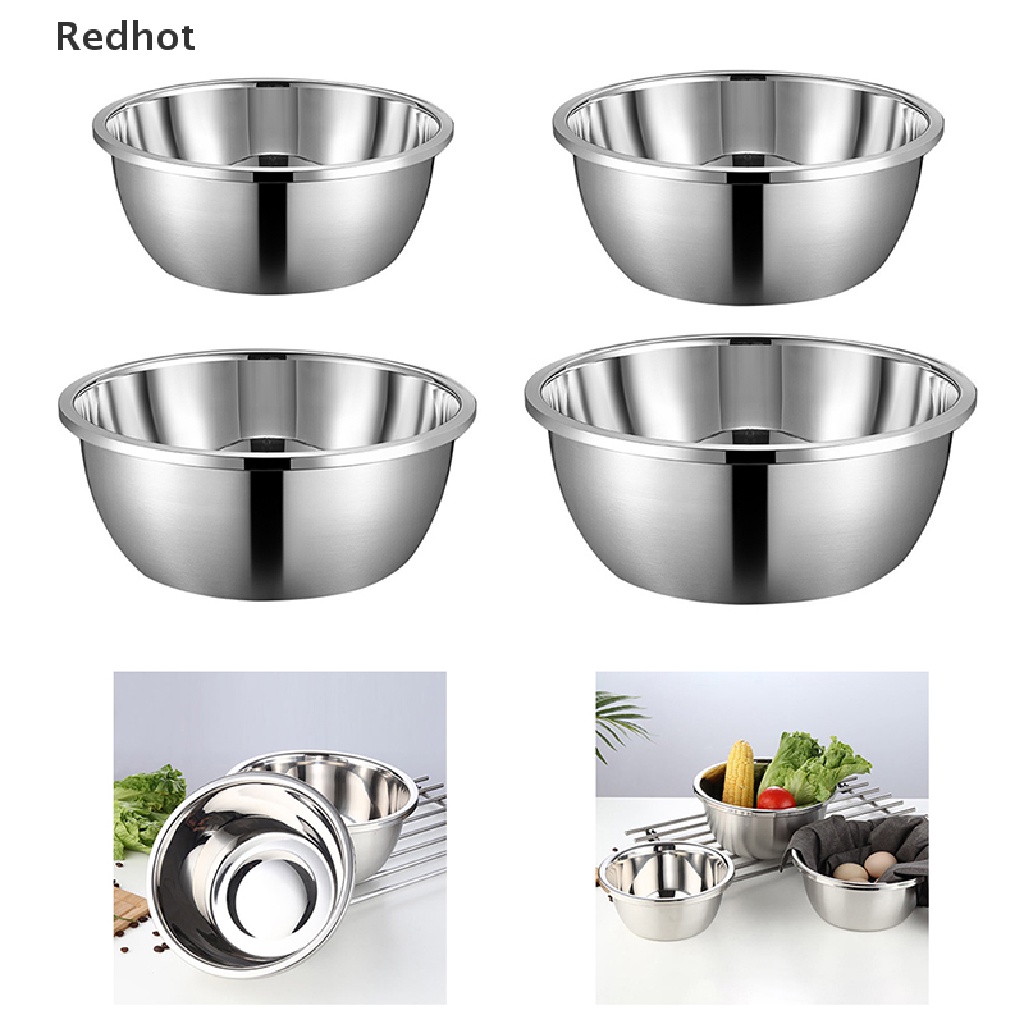 &lt; Redhot &gt; Bát Trộn Salad Bánh Mì Bằng Thép Không Gỉ Hình Tròn DIY