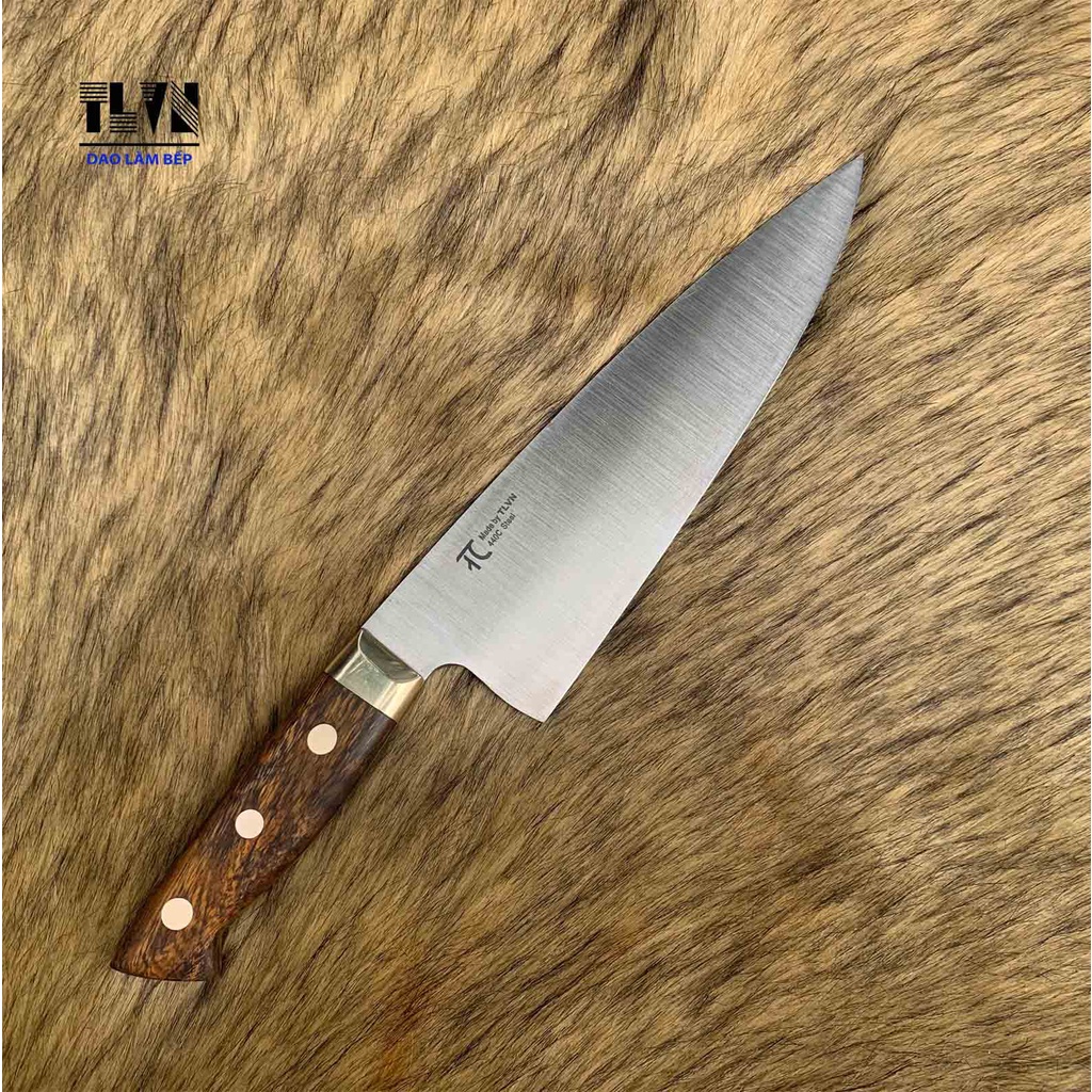 TLVN-Dao chefs chuyên thái cắt đa năng thép 440c cán gỗ kết hợp đồng
