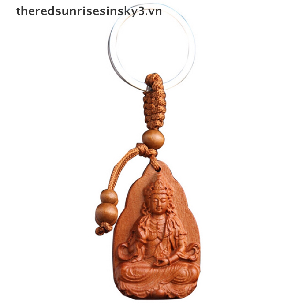 Móc khóa hình phật bằng gỗ dùng làm quà tặng