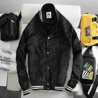 Áo khoác bomber da lộn