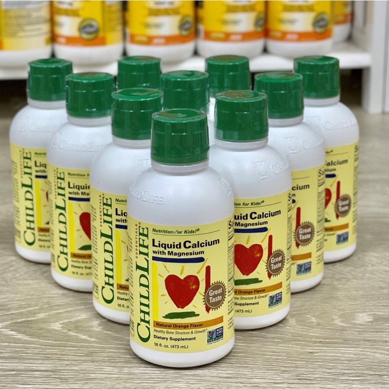 Siro bổ sung canxi nước và magiê cho trẻ Childlife Liquid Calcium with Magnesium Mỹ