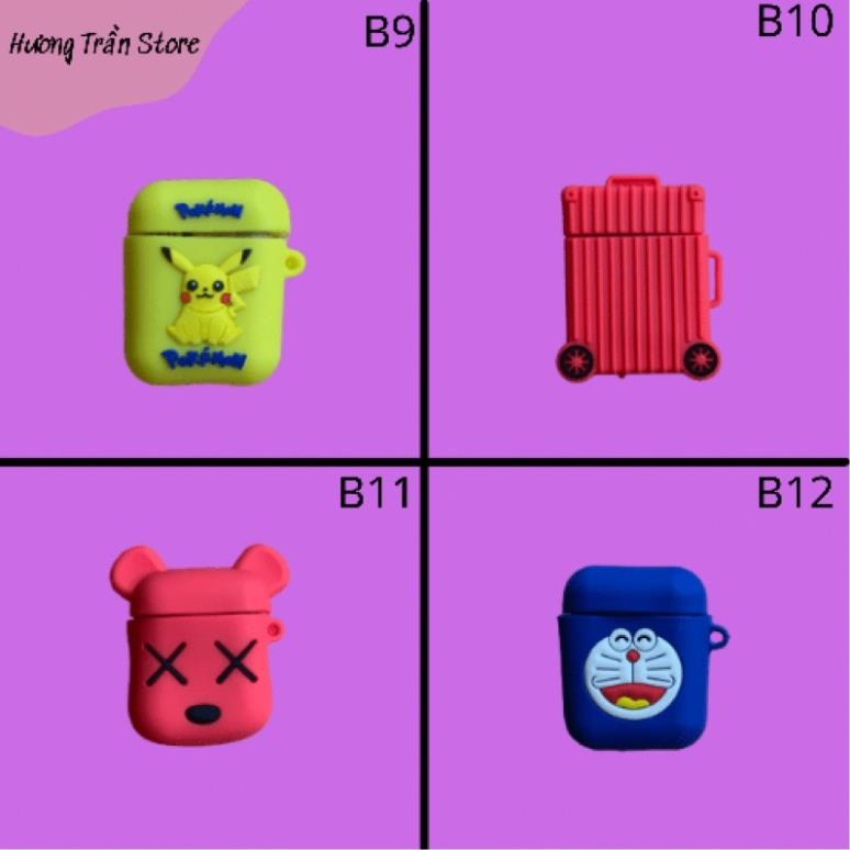 Vỏ Bao Airpod 1 - Airpod 2 silicon dầy   Mẫu Hót trend -  Đựng tai nghe không dây i11 i12 i18 ...TẶNG KÈM MÓC
