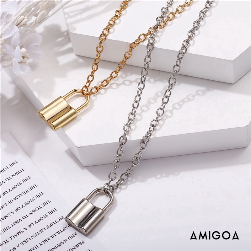 ✨✨Vòng cổ dây xích mặt ổ khóa phong cách Hàn Quốc thời trang