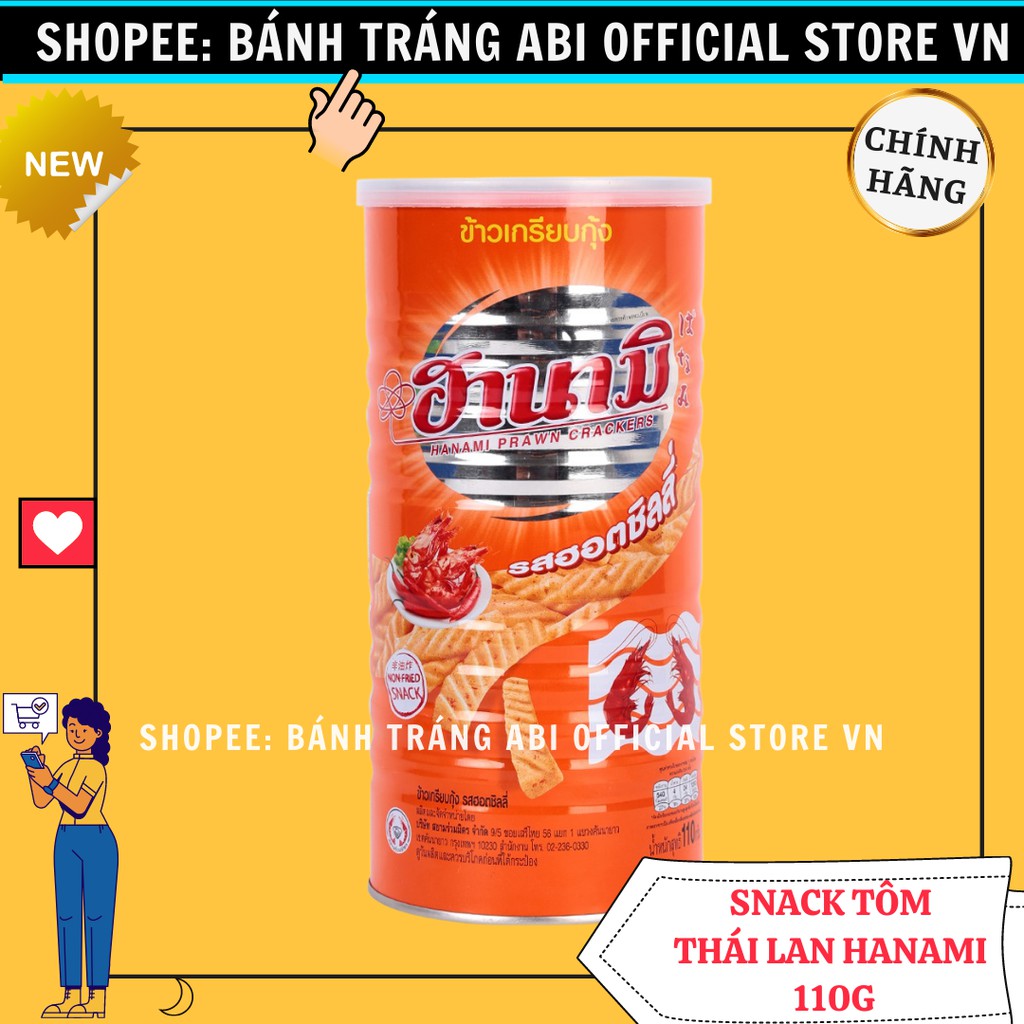 SNACK TÔM THÁI HANAMI LON SẮT 4 VỊ SẴN 110G