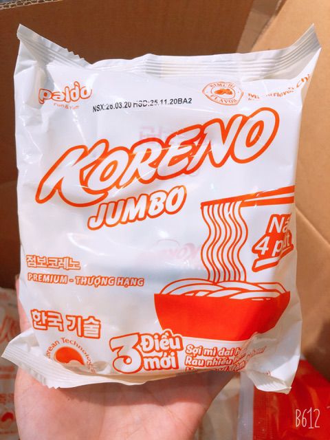 Mỳ Koreno thượng hạng mỳ nấu 4 phút jumbo