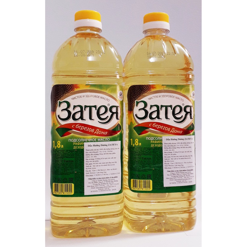 Dầu ăn hướng dương Nga ZACHIA tốt cho tim mạch chai 5L *Đẳng cấp khác biệt*