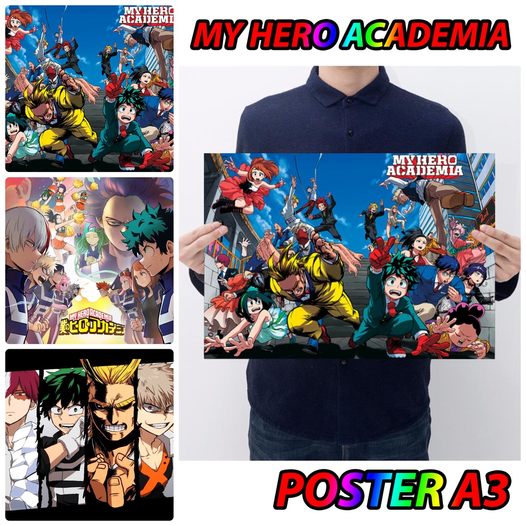 Poster Trang Trí. Tranh Anime My Hero Academia Dán Trang Trí Decor Góc Học Tập, Làm Việc