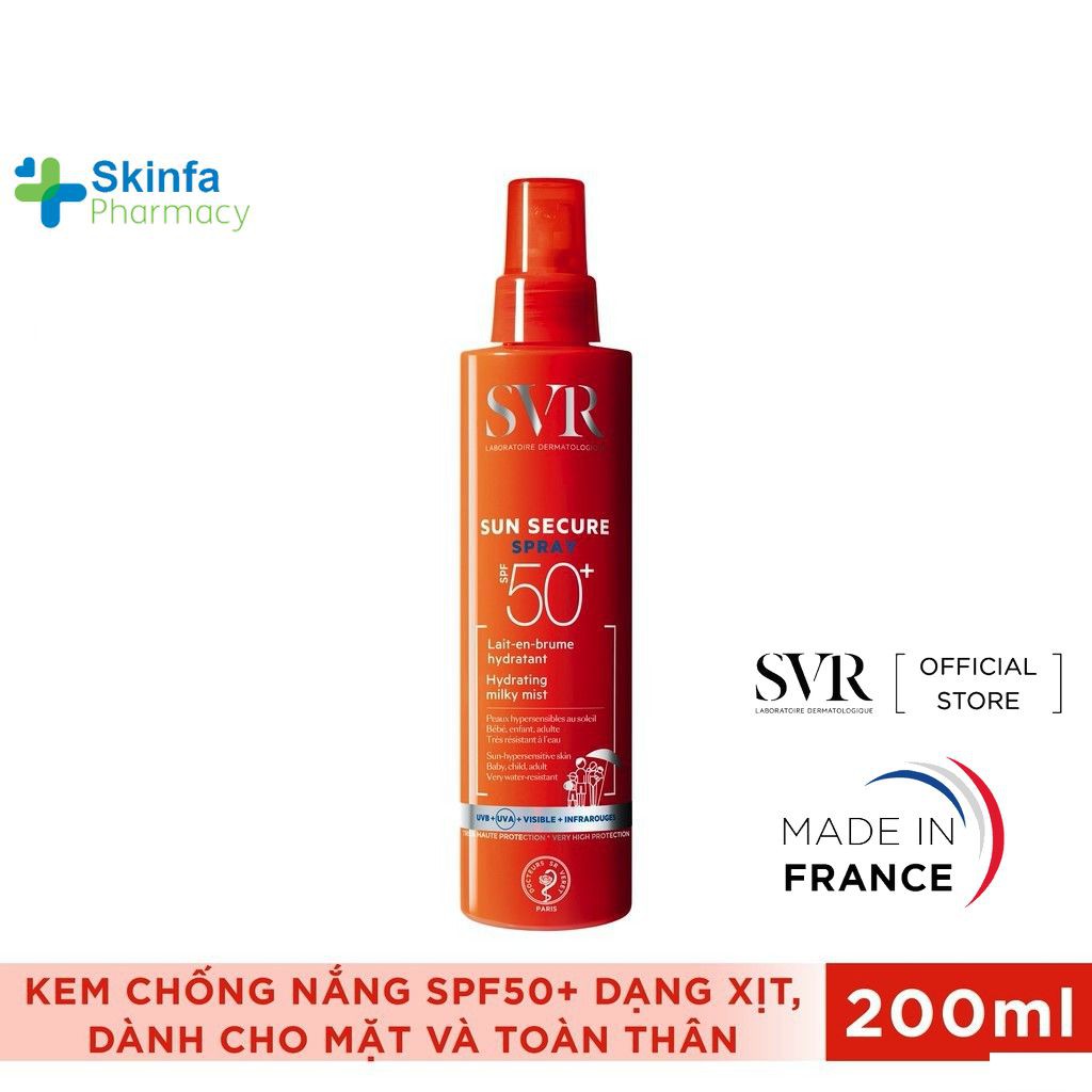 Kem Chống Nắng Dạng Xịt SVR Sun Secure Spray SPF50+ 200ml - Skinfa.