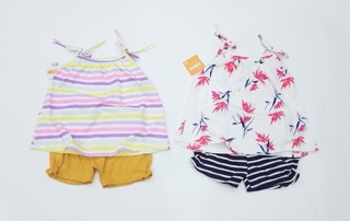 Combo 2 bộ Gymboree hai dây thắt nơ bé