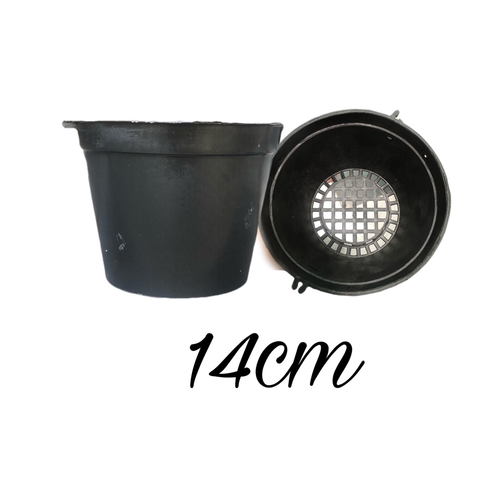 Chậu nhựa đen Bít lổ - f14