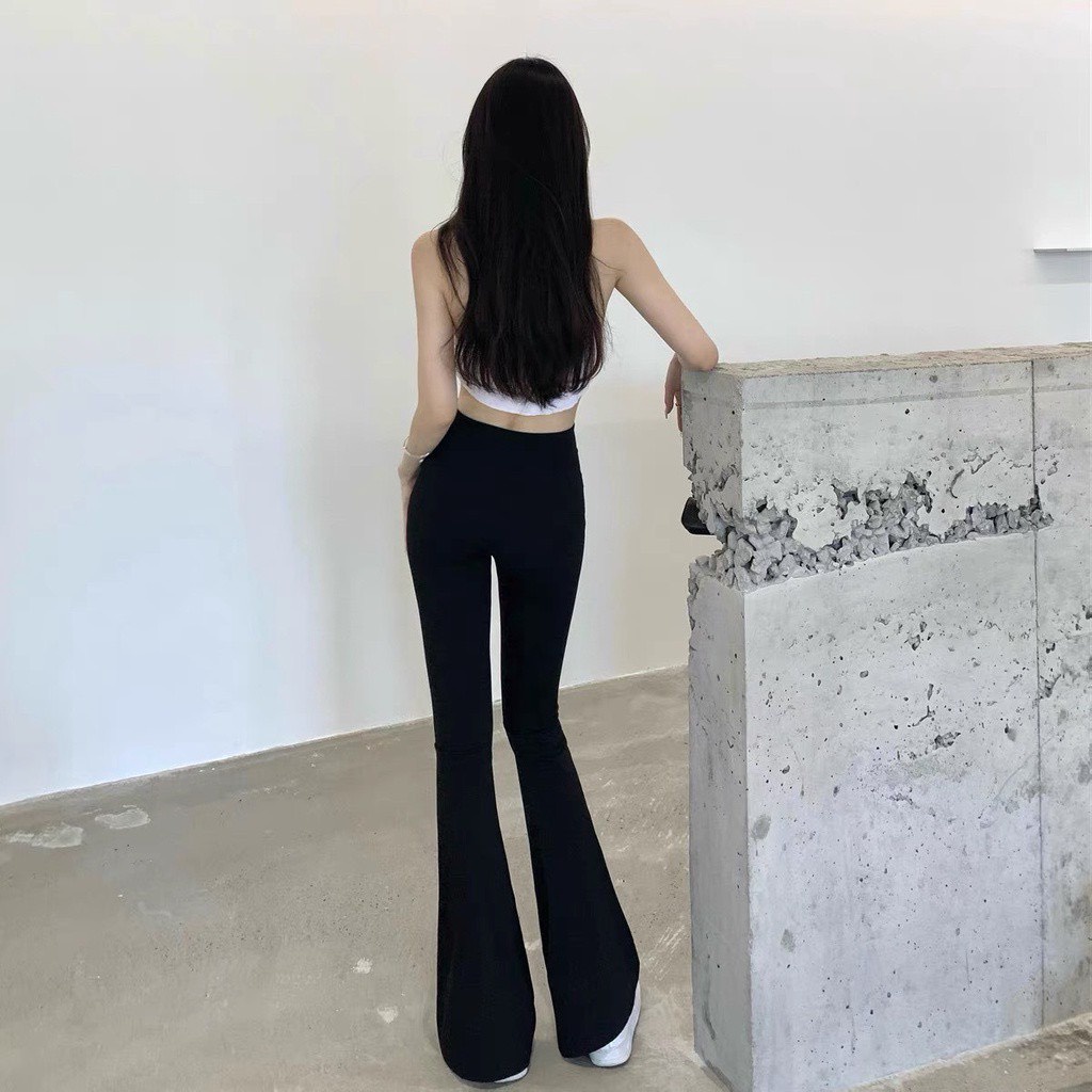 Quần Ống Loe Nữ Cạp Cao Dáng Dài, Quần Legging Nữ Ôm Ống Loe Nên From Xinh Tôn Dáng