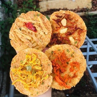Cơm cháy 4 vị khô bò, khô gà, khô heo, chà bông giá dùng thử