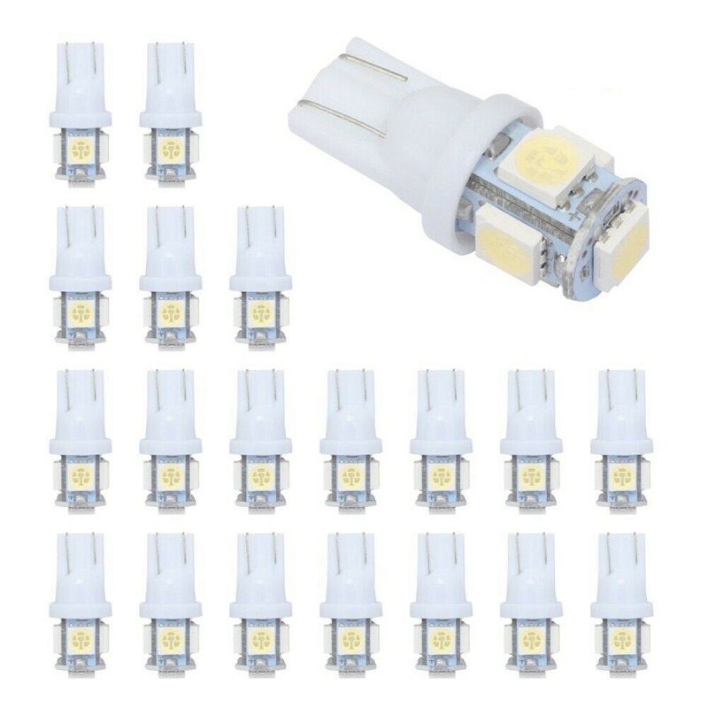 Bộ 20 Đèn Led T10 Wedge 5-smd 5050 Led W5W 2825 158