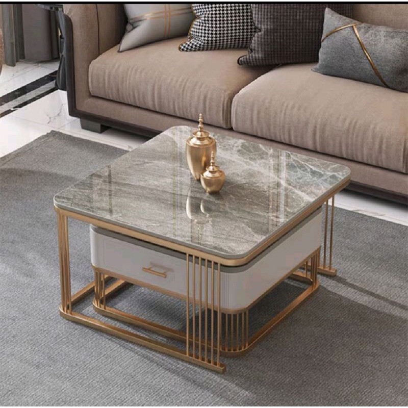 Bàn trà sofa vuông đá xanh cao cấp