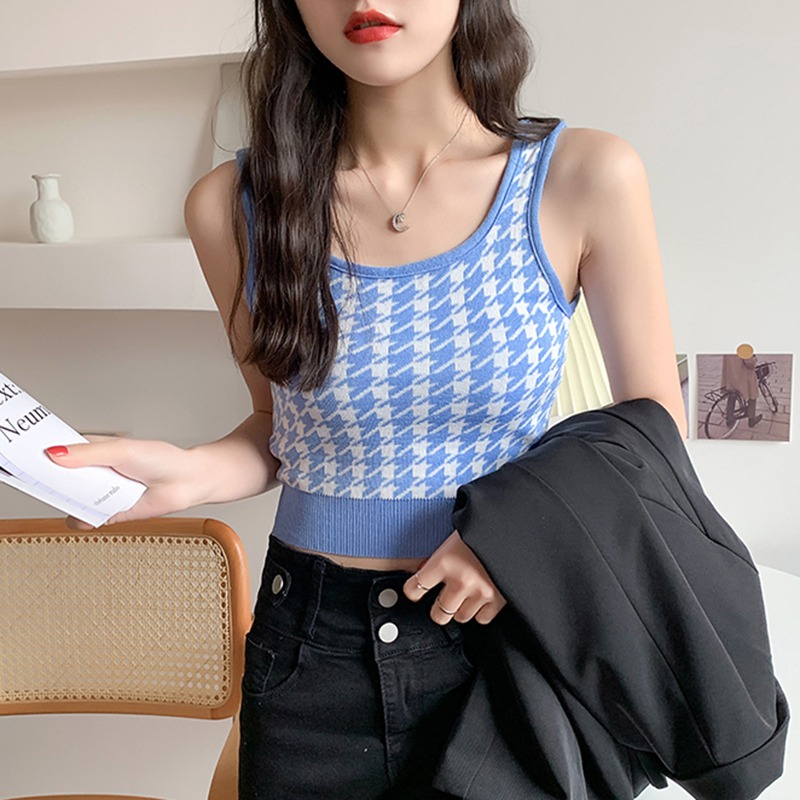 Áo Lửng Hai Dây In Họa Tiết Phong Cách Hàn Quốc Quyến Rũ Dành Cho Nữ